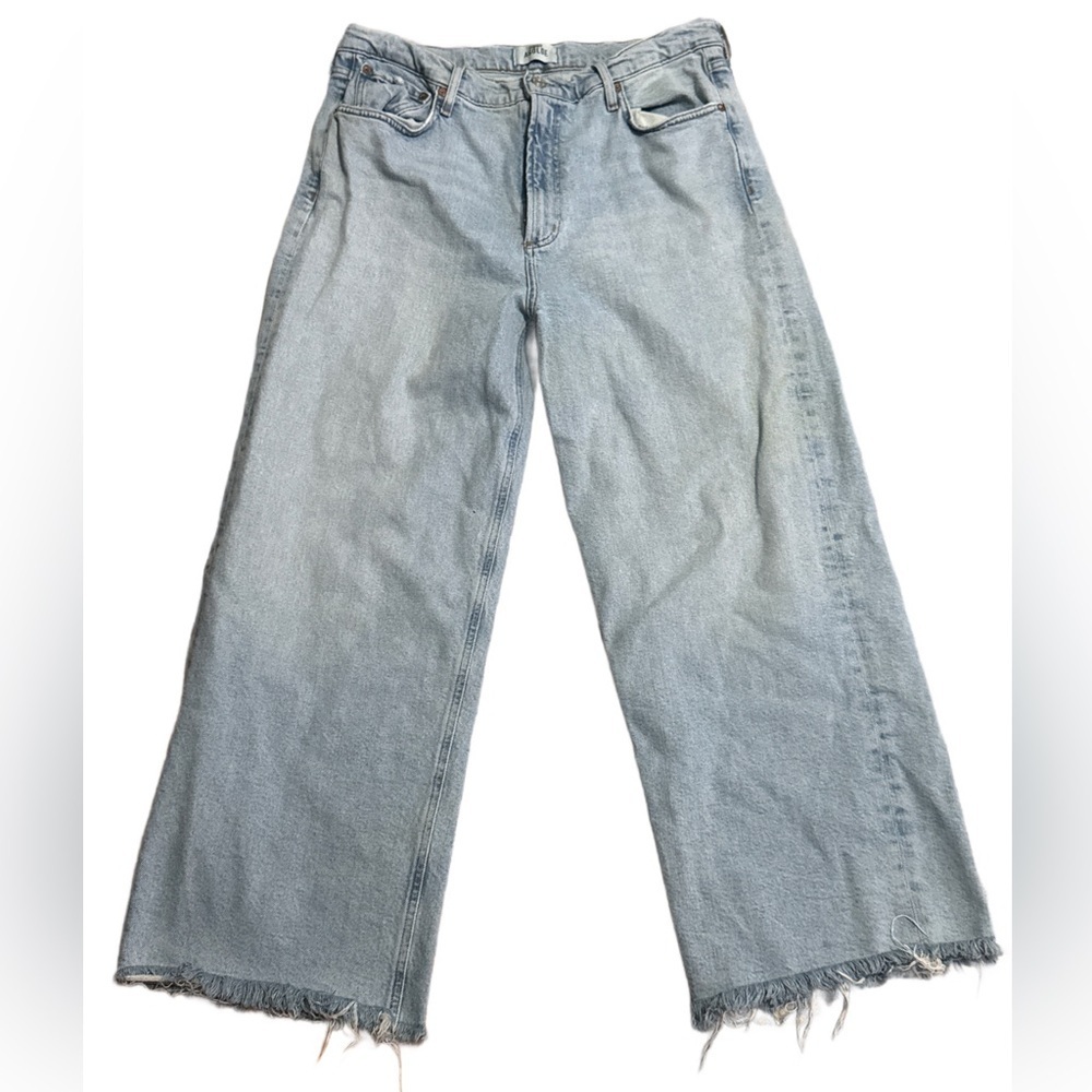 Agolde Light Wash Wide Leg Flare Jeans